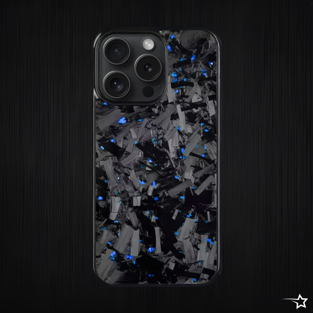 FLARE SERIES - Blue Forged Carbon Fiber iPhone Case (MagSafe)