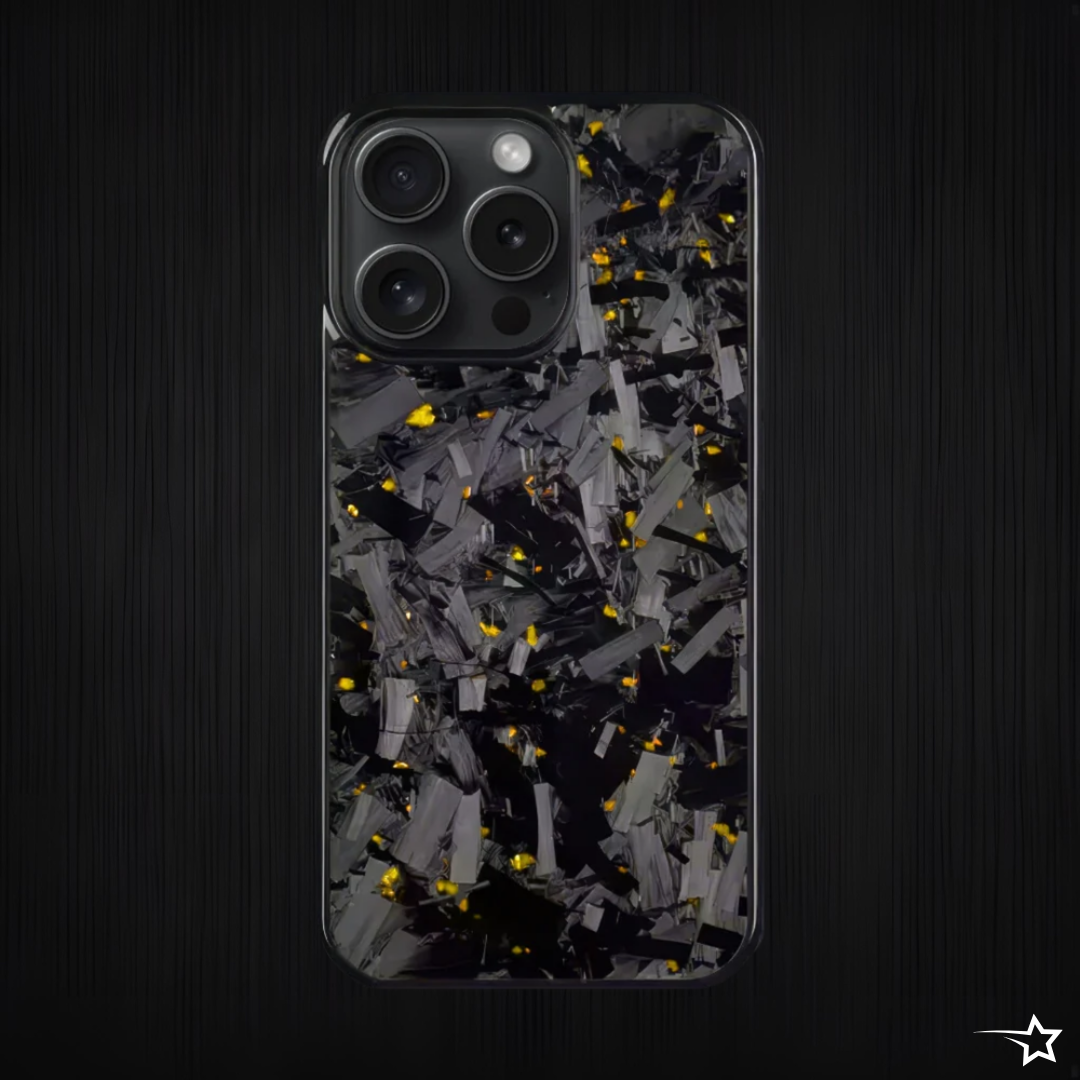 FLARE SERIES - Gold Forged Carbon Fiber iPhone Case (MagSafe)