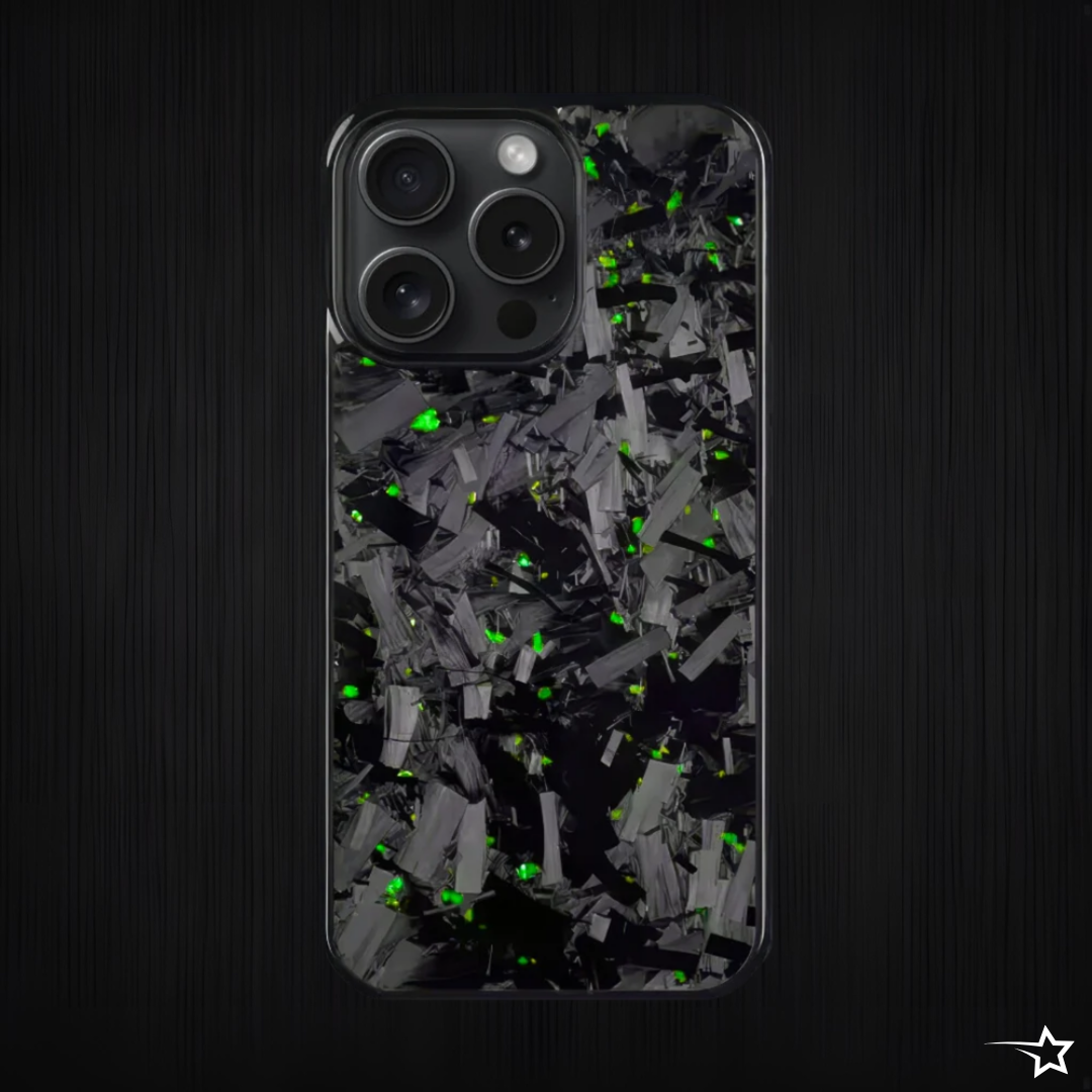 FLARE SERIES - Green Forged Carbon Fiber iPhone Case (MagSafe)